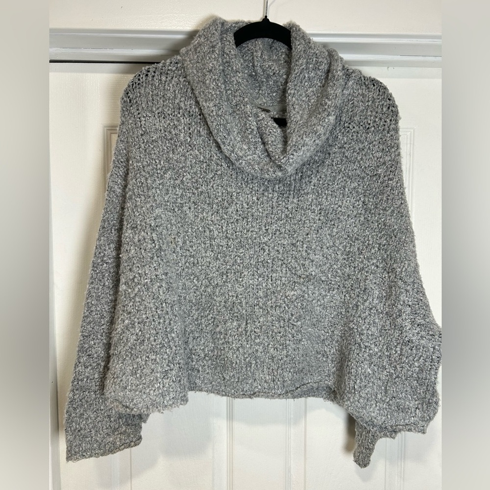 Free People Gray Cowl Neck Sweater oversized